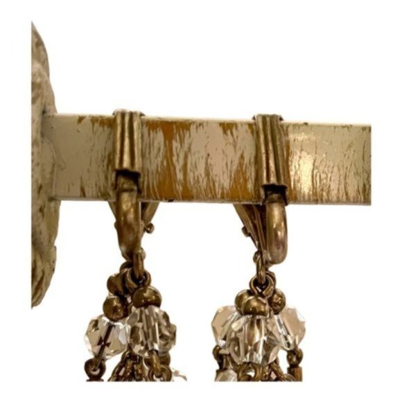 Silver Tone Chain & Textured Round Bead Ethereal Chandelier Drop Earrings - Picture 6 of 9